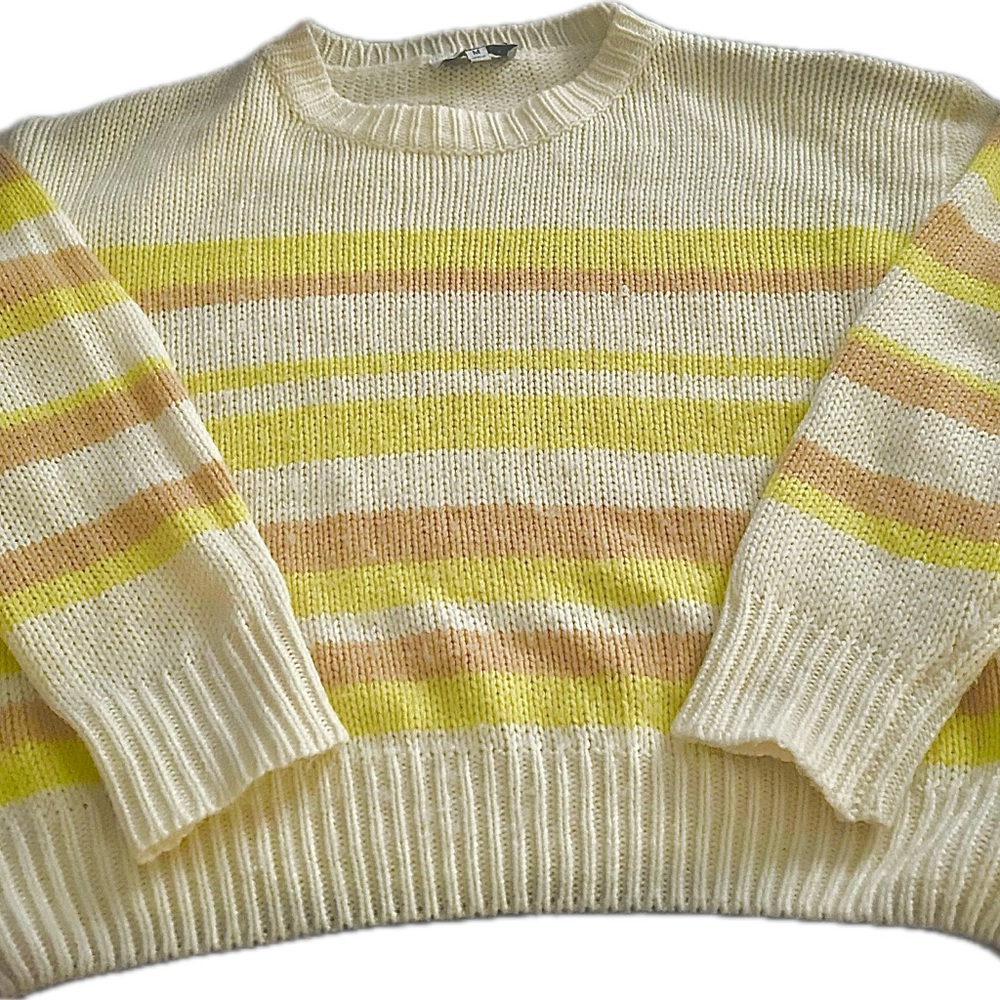 Striped Yellow and Tan Women's Sweater